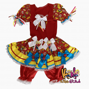 Vestido Junino Infantil Gérbera